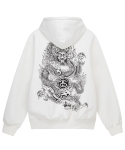 Best Stussy Dragon White Hoodie