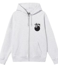 8 Ball Zip Hoodie Gray