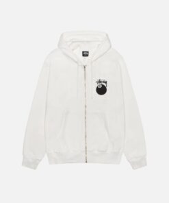 8 Ball Zip Hoodie White