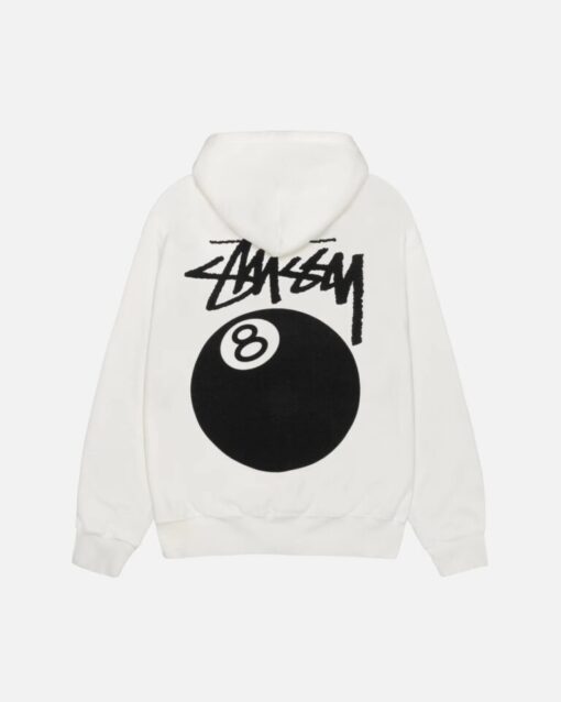 8 Ball Zip Hoodie White